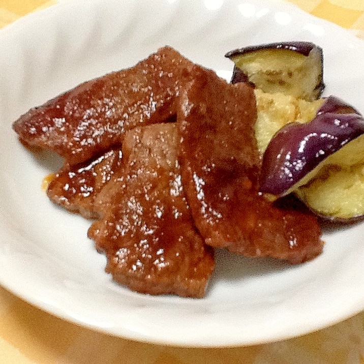 焼肉とナスの素揚げ